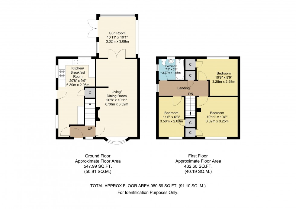 Floorplan for Four Elms, Kent